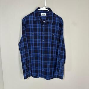 Taylor Stitch Shirt Mens 40 Blue Plaid Long Sleeve Button Up Flannel Casual